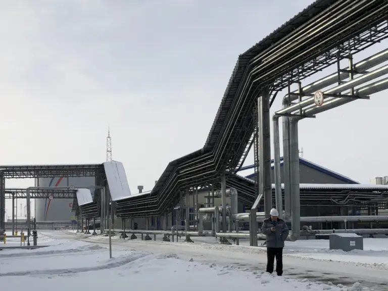 An oil storage tank of Russian oil pipeline monopoly Transneft is pictured at the Baltic Sea port of Ust-Luga, Russia