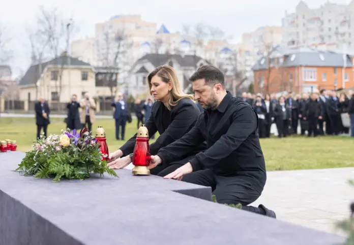 Ukraine's President Volodymyr Zelenskyy and his wife Olena