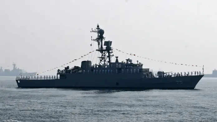 AP Iranian military ship the Iris Dena is pictured in the Bay of Bengal.