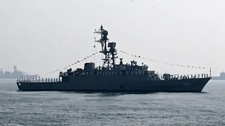 AP Iranian military ship the Iris Dena is pictured in the Bay of Bengal.