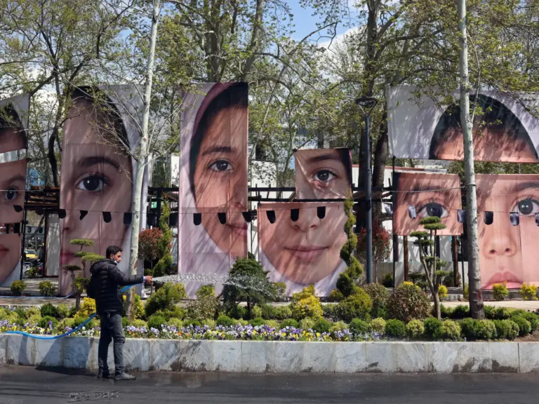 Tehran streets filled with portraits of children killed in US-Israeli strike on Minab.