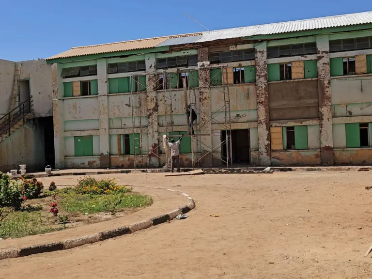 Work is underway to repair a number of buildings damaged by the war