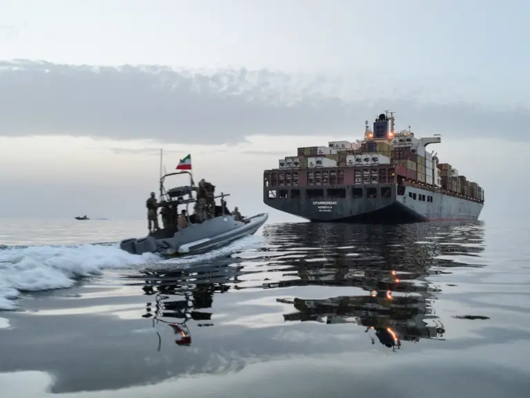 ship in the Strait of Hormuz, Iran