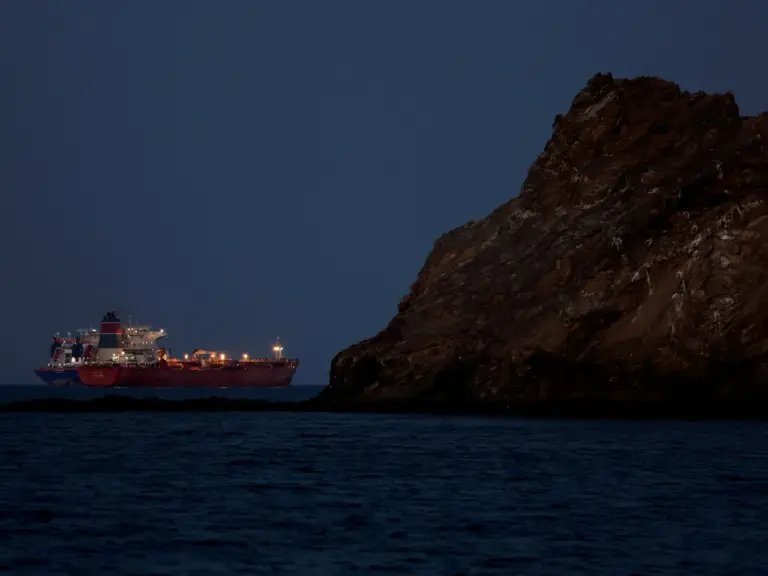 FILE PHOTO: FILE PHOTO: The Callisto tanker sits anchored as the traffic is down in the Strait of Hormuz, amid the U.S.-Israeli conflict with Iran, in Muscat, Oman, March 10, 2026. REUTERS/Benoit Tessier/File Photo/File Photo/File Photo