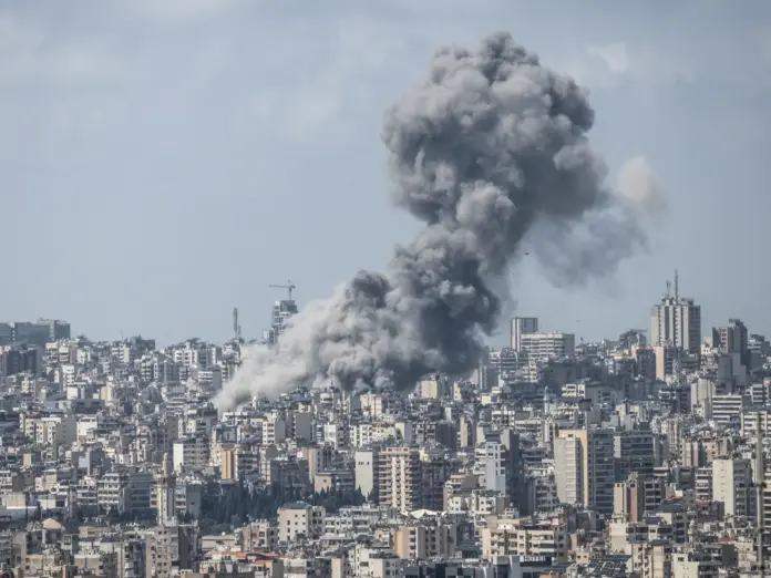 Smoke rises following Israeli airstrikes over Beirut and its southern suburbs