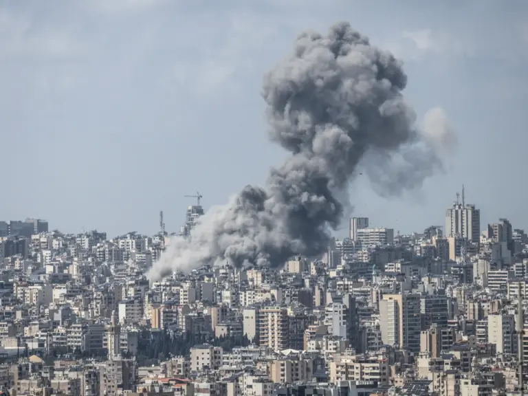 Smoke rises following Israeli airstrikes over Beirut and its southern suburbs